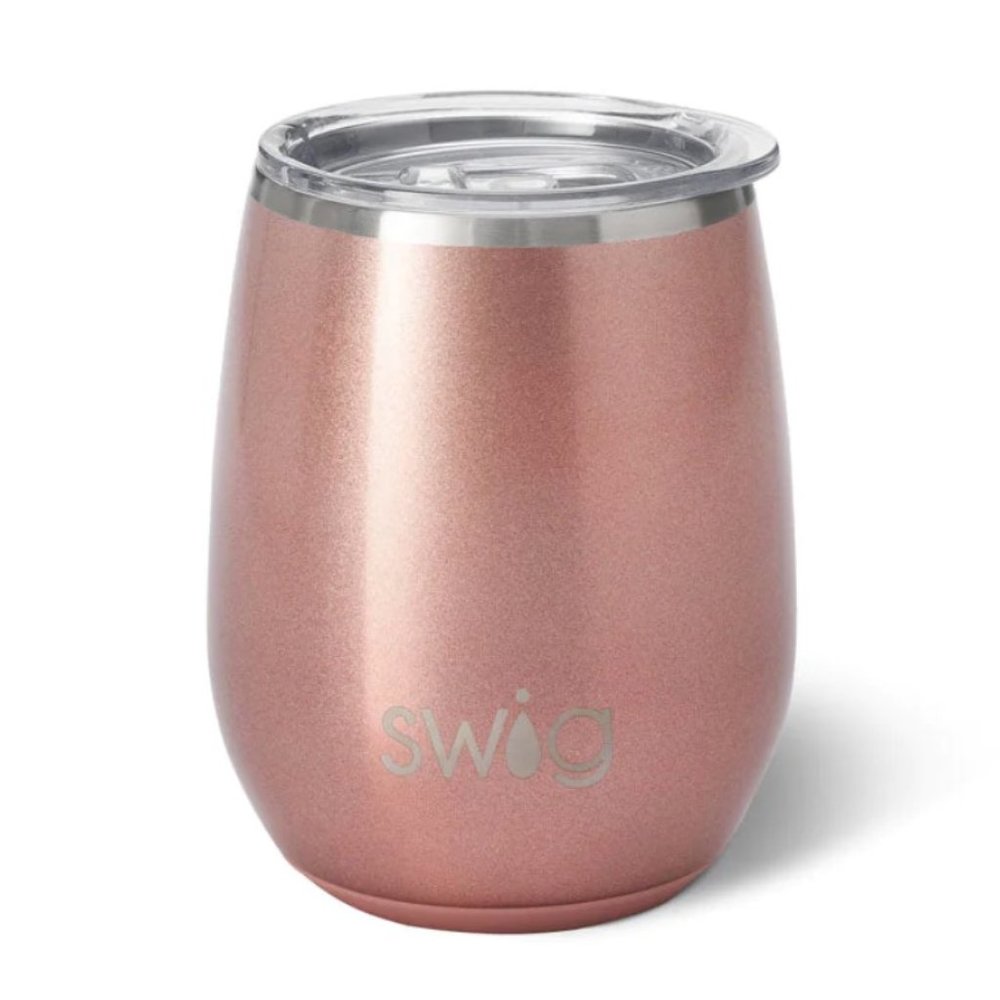 Swig Shimmer Rose Gold Stemless Wine Cup